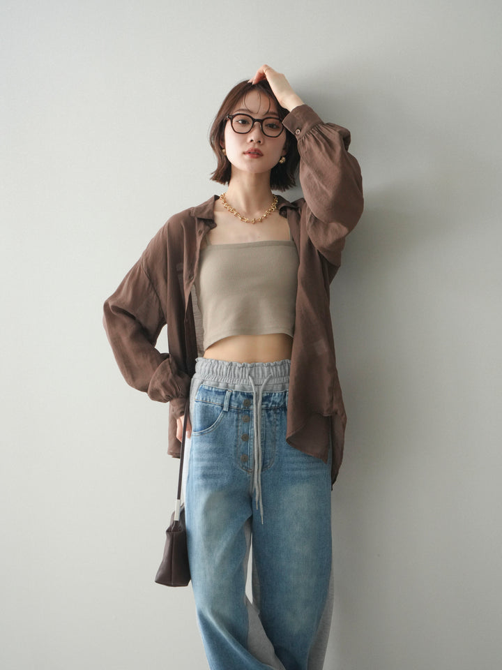 [予約]シアーポプリンシャツ/brown