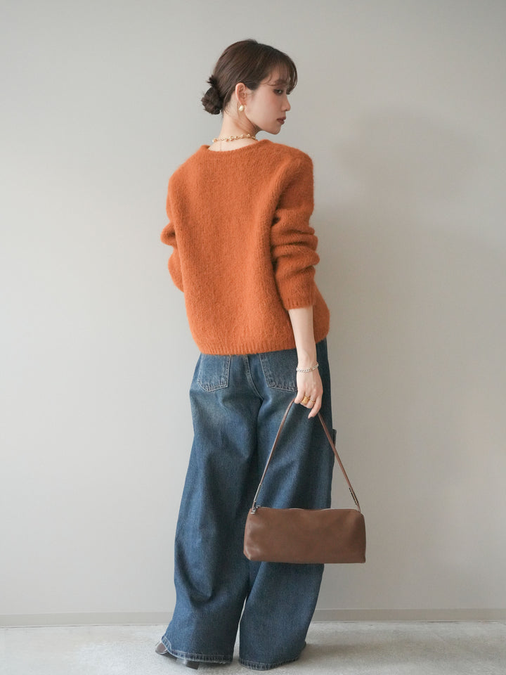 [予約]カーゴデザインコクーンデニムパンツ/navy