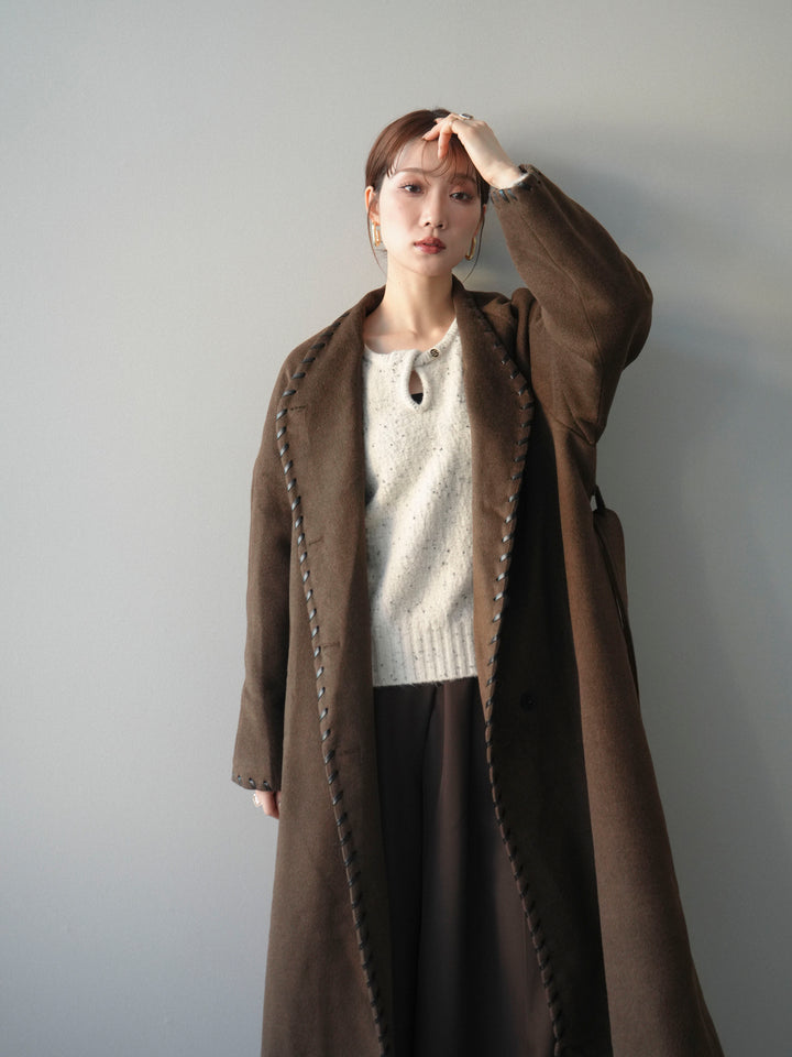 [SET]ハンドステッチ裏中綿ロングコート+ハンドステッチ裏中綿ロングコート(2set)