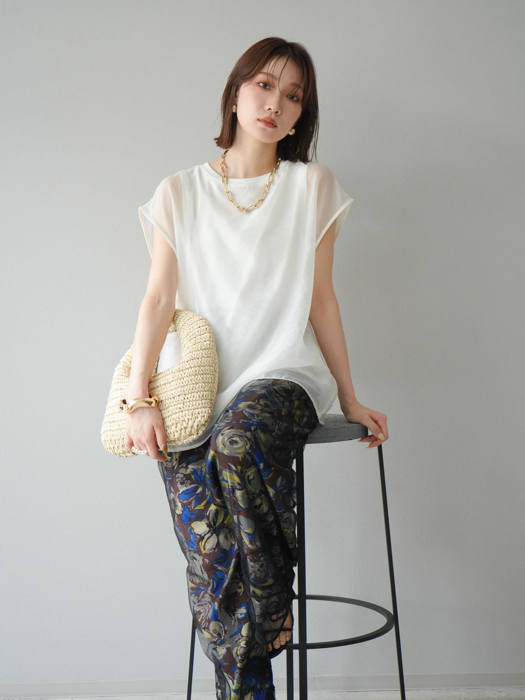 [予約]シアーレイヤードトップス/アイボリー