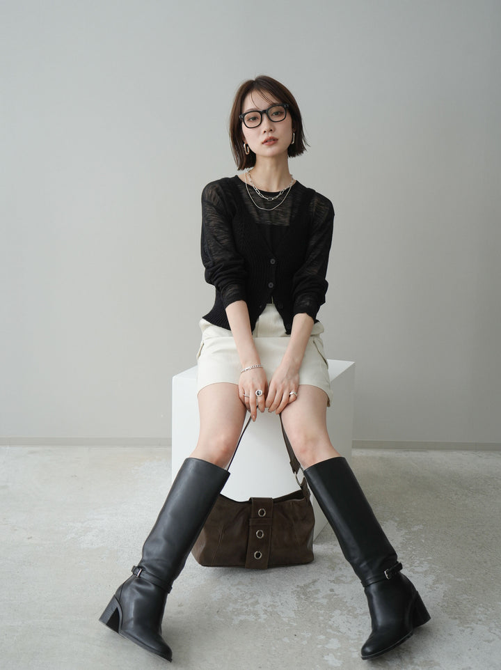 [予約]ビスチェアンサンブルシアーニット/black