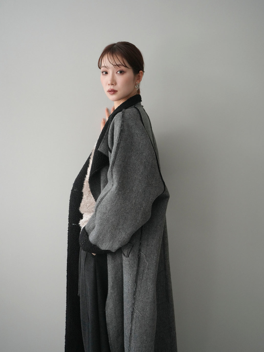 [予約]アウトシーム裏ボアコート/gray