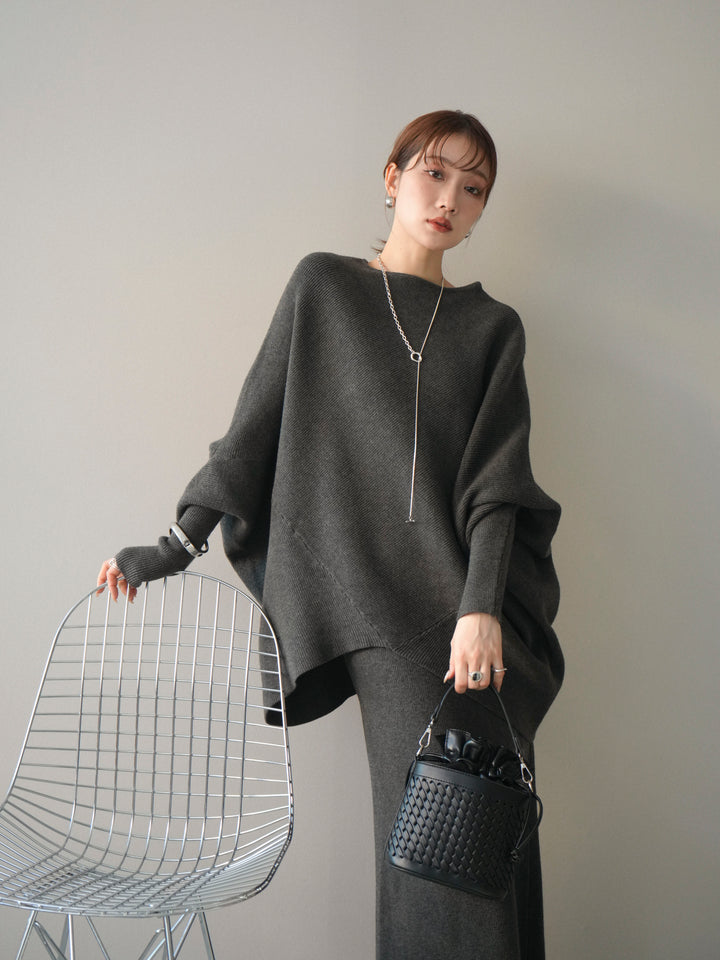 [SET]ウール混ドルマンニット&スカートSET UP(2set)