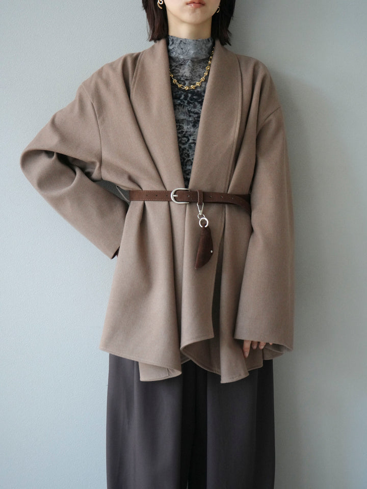 [予約]ビックカラーミディアムジャケット/ベージュ