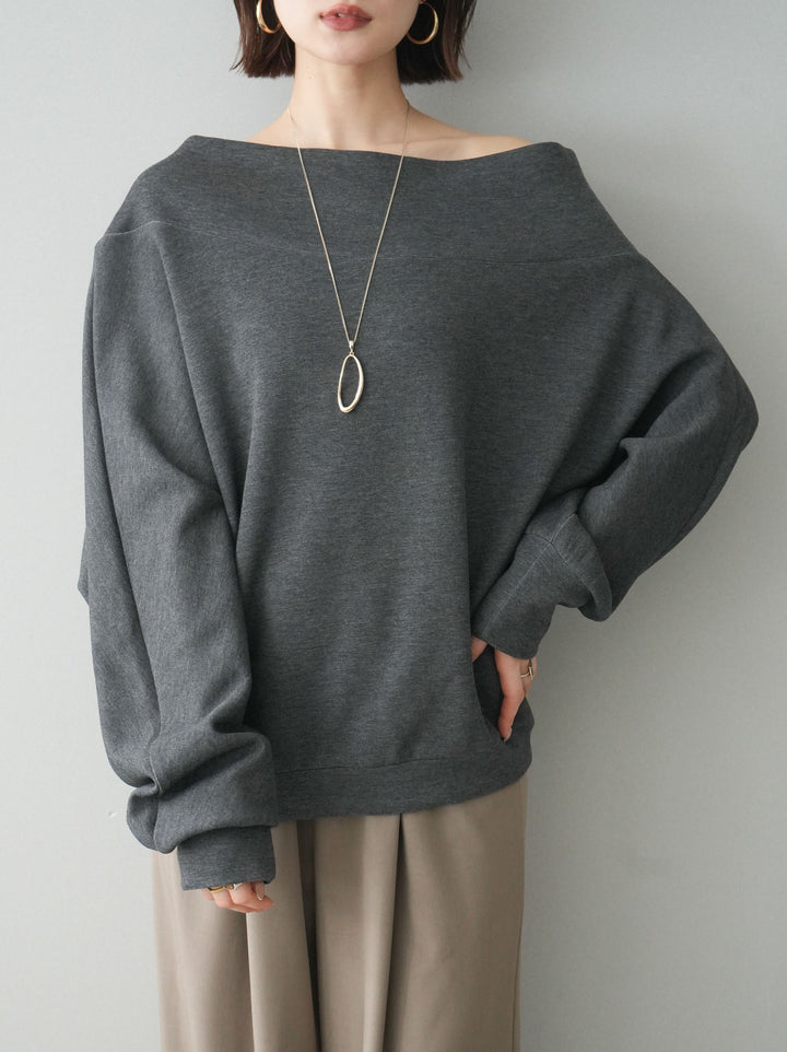 [SET]アシンメトリーオフショルポンチプルオーバー+ベルト付キーホルダーモチーフワイドパンツ(2set)