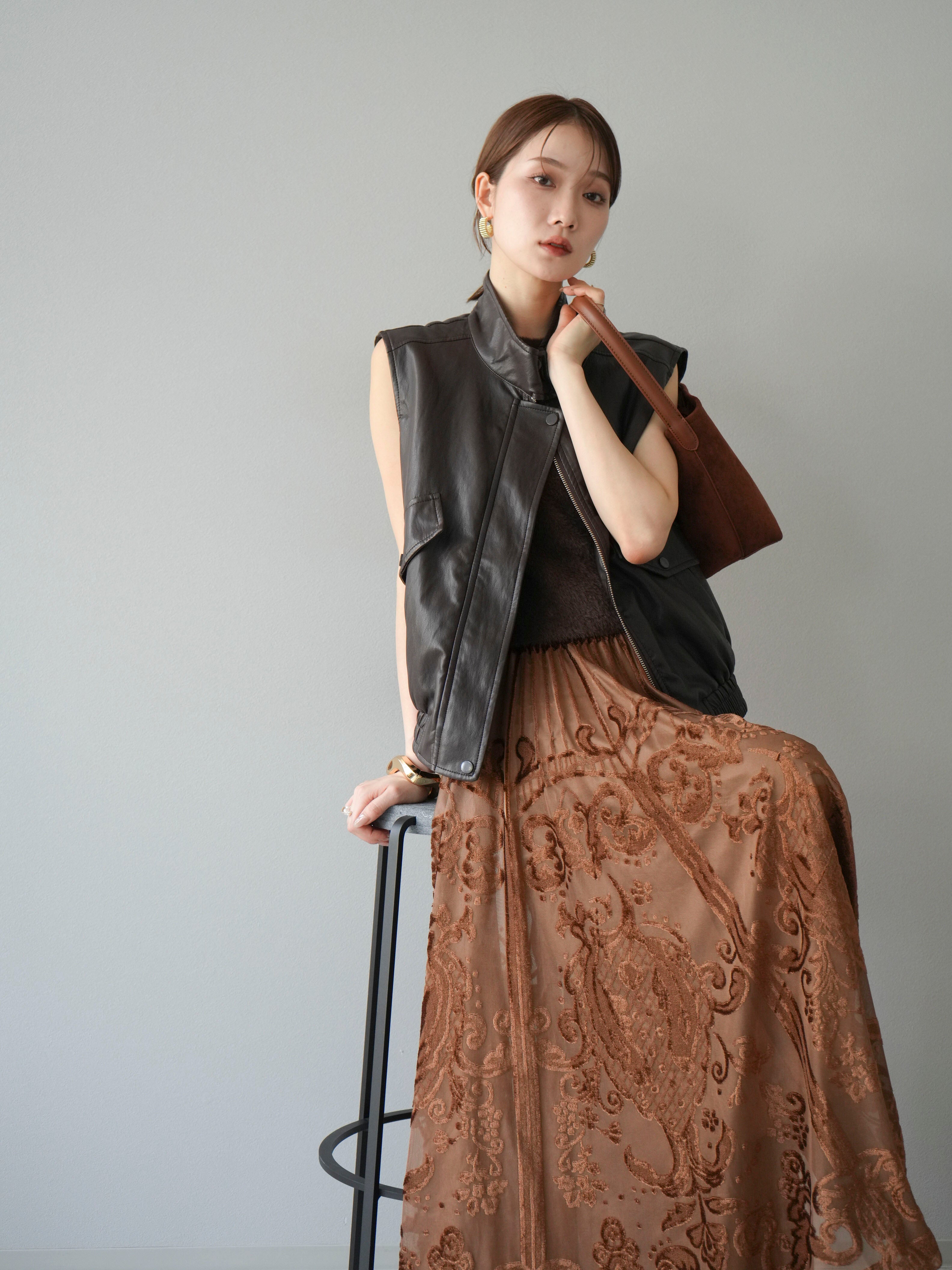 TOMRROWLAND✨未使用級　ロングガウン　ニット　シャギー素材　近年モデル 極美品□ Drawer シャギーニット ロングカーディガン 七分袖