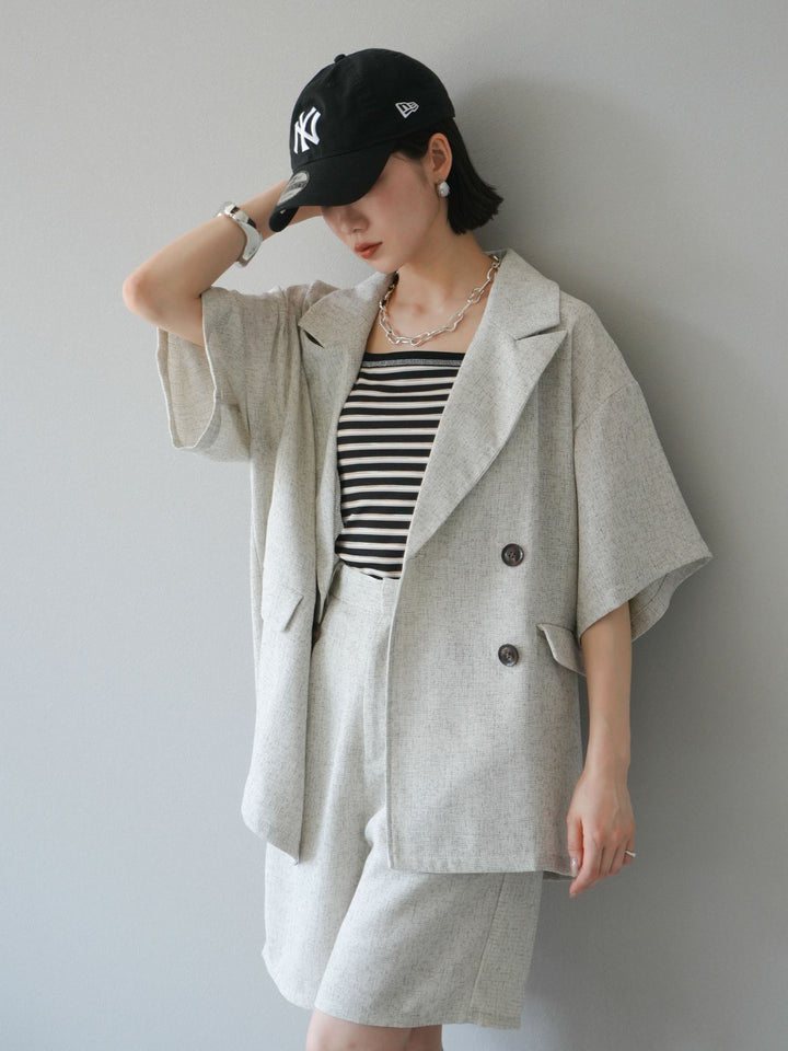 [SET]サマーツイードハーフジャケット+サマーツイードハーフパンツ(2set)