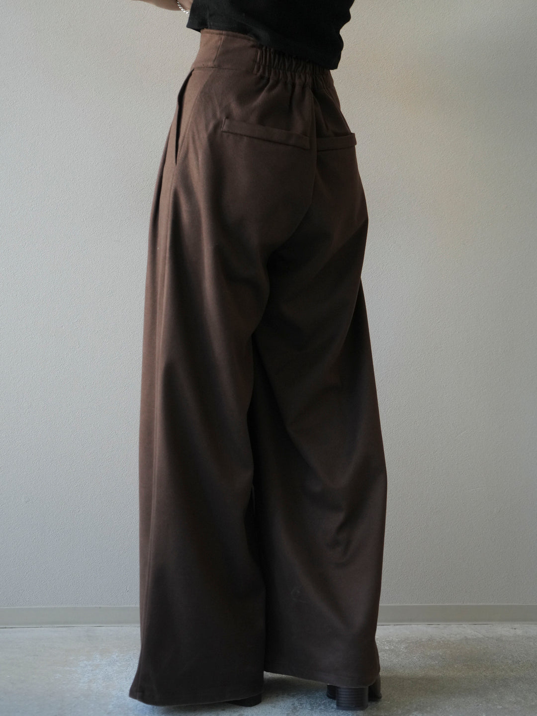 [予約]ウールタッチフロントジップパンツ/brown