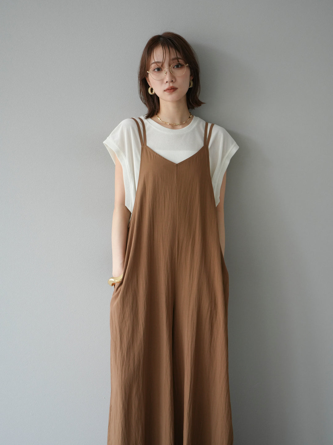 [予約]シアーフロッキーベロアルーズノースリーブTシャツ/オフシロ