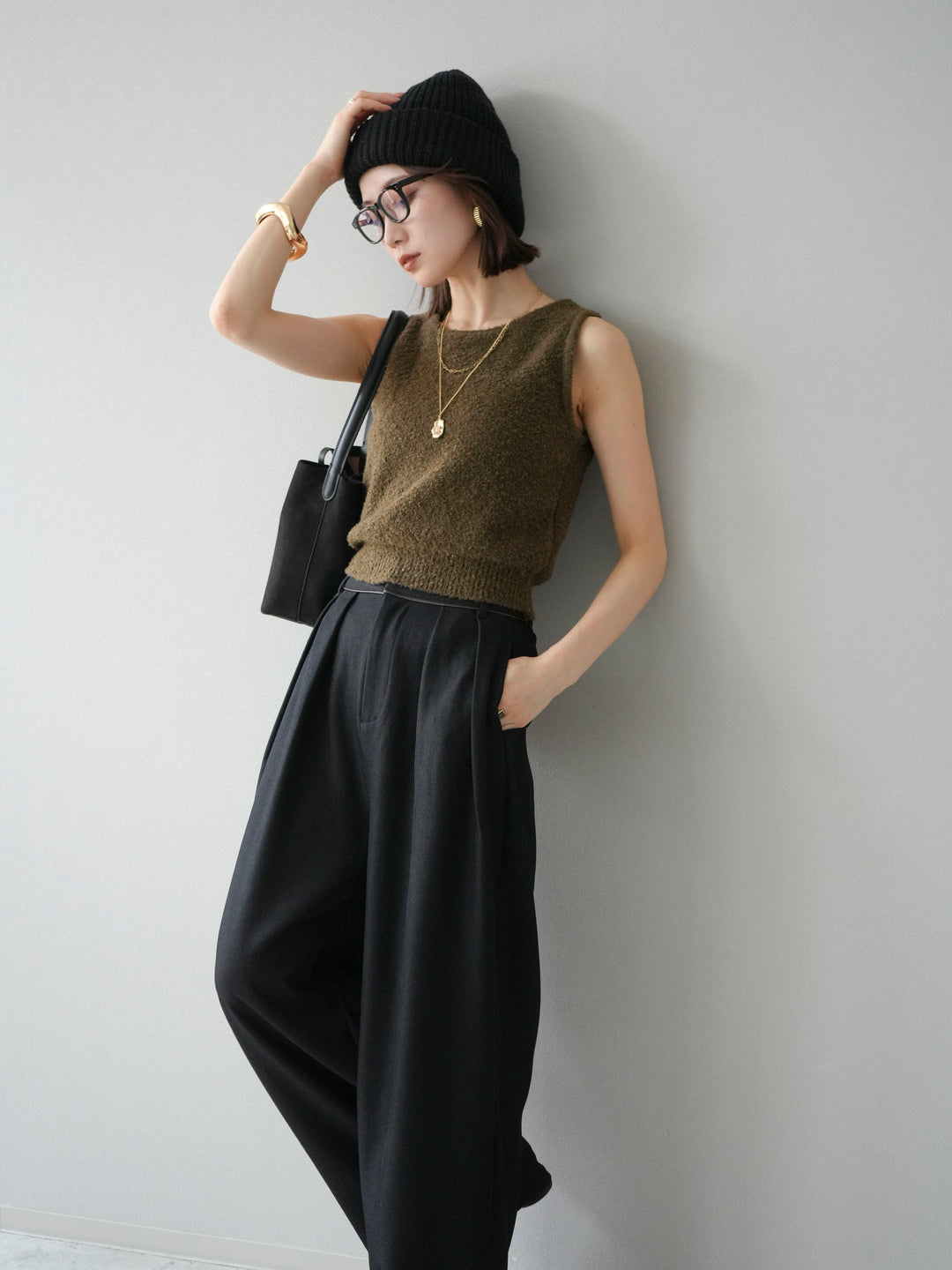 [予約]ニットビーニー/ネイビー