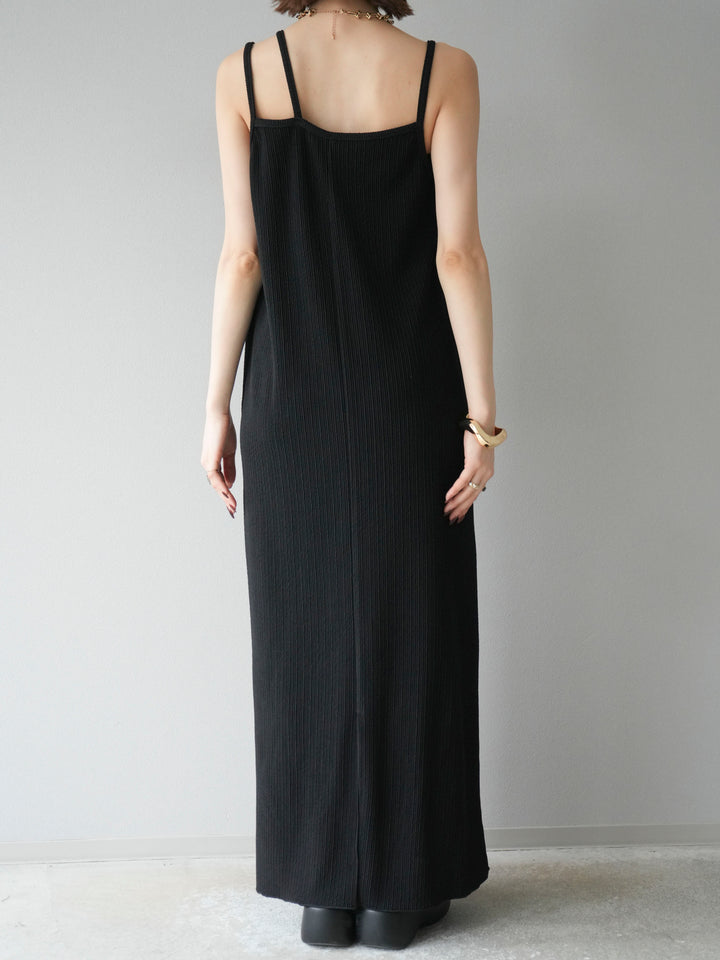 [予約]バイカラーレイヤードキャミワンピース/ブラック