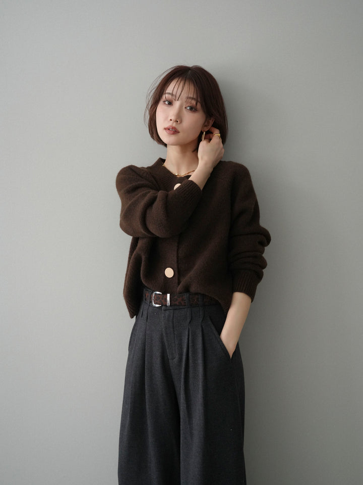 [SET]BIGボタンニットカーディガン+選べるアクセセット(2set)