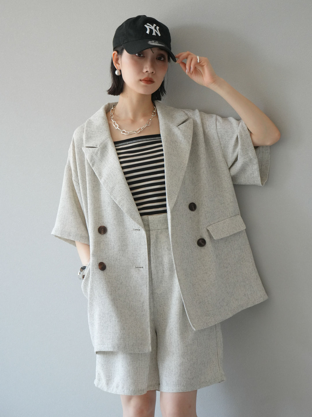 [SET]サマーツイードハーフジャケット+サマーツイードハーフパンツ(2set)