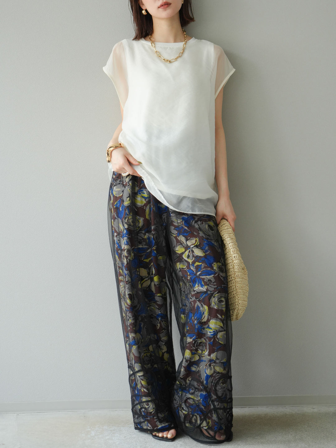 [予約]シアーレイヤードトップス/アイボリー