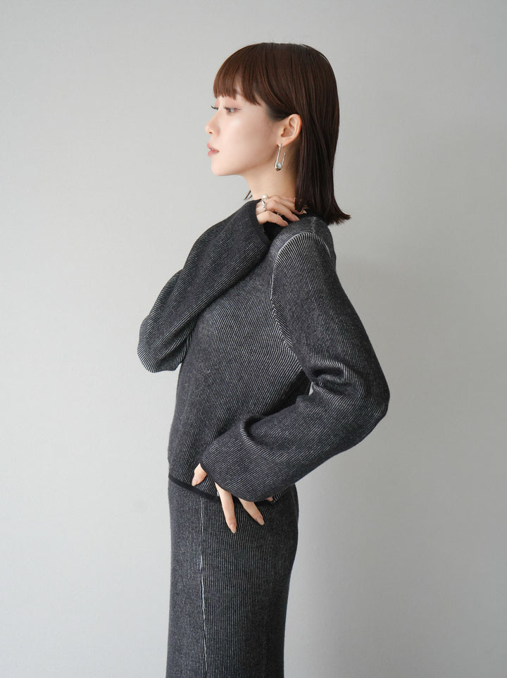 [套裝] 雙面配色羅紋針織套頭衫 + 可選飾品套裝（2 套）