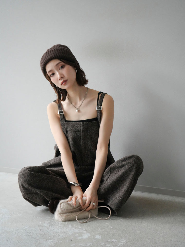 [予約]ツイードベアサロペット/ブラウン