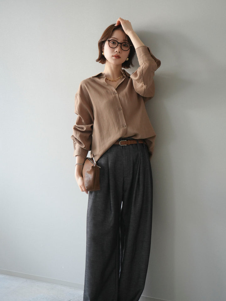 [予約]バックVレースデザインシャツ/beige