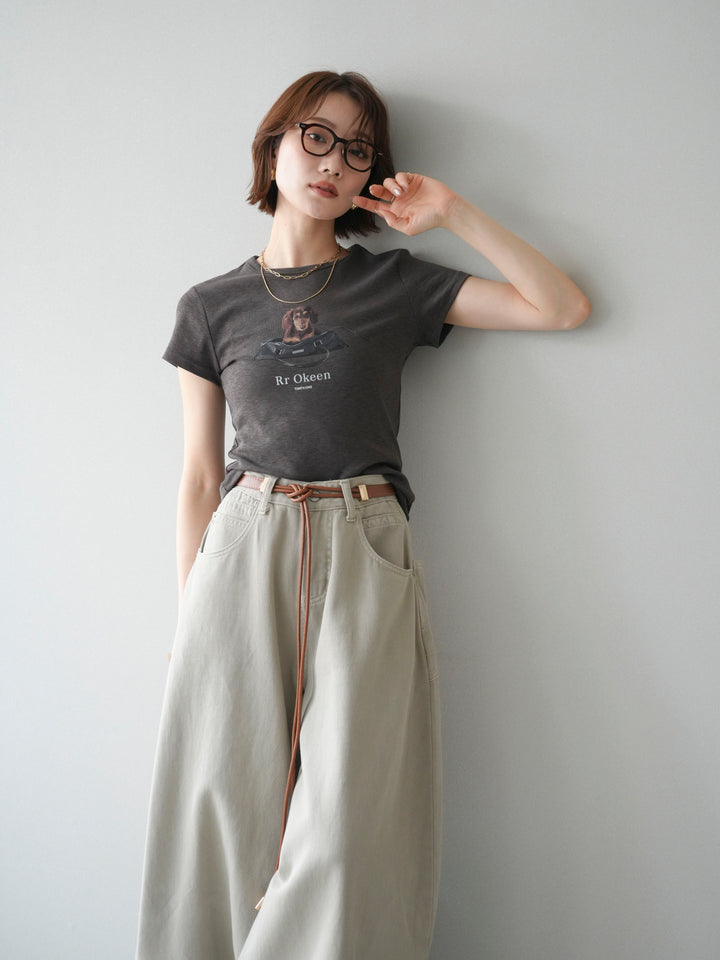 [予約]ドッグコンパクトTEE/charcoal