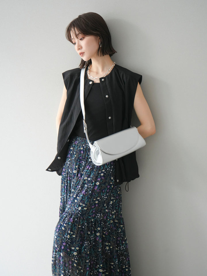 [SET]リネンライクドロストバルーンブルゾン+フラワーワッシャープリーツスカート(2set)