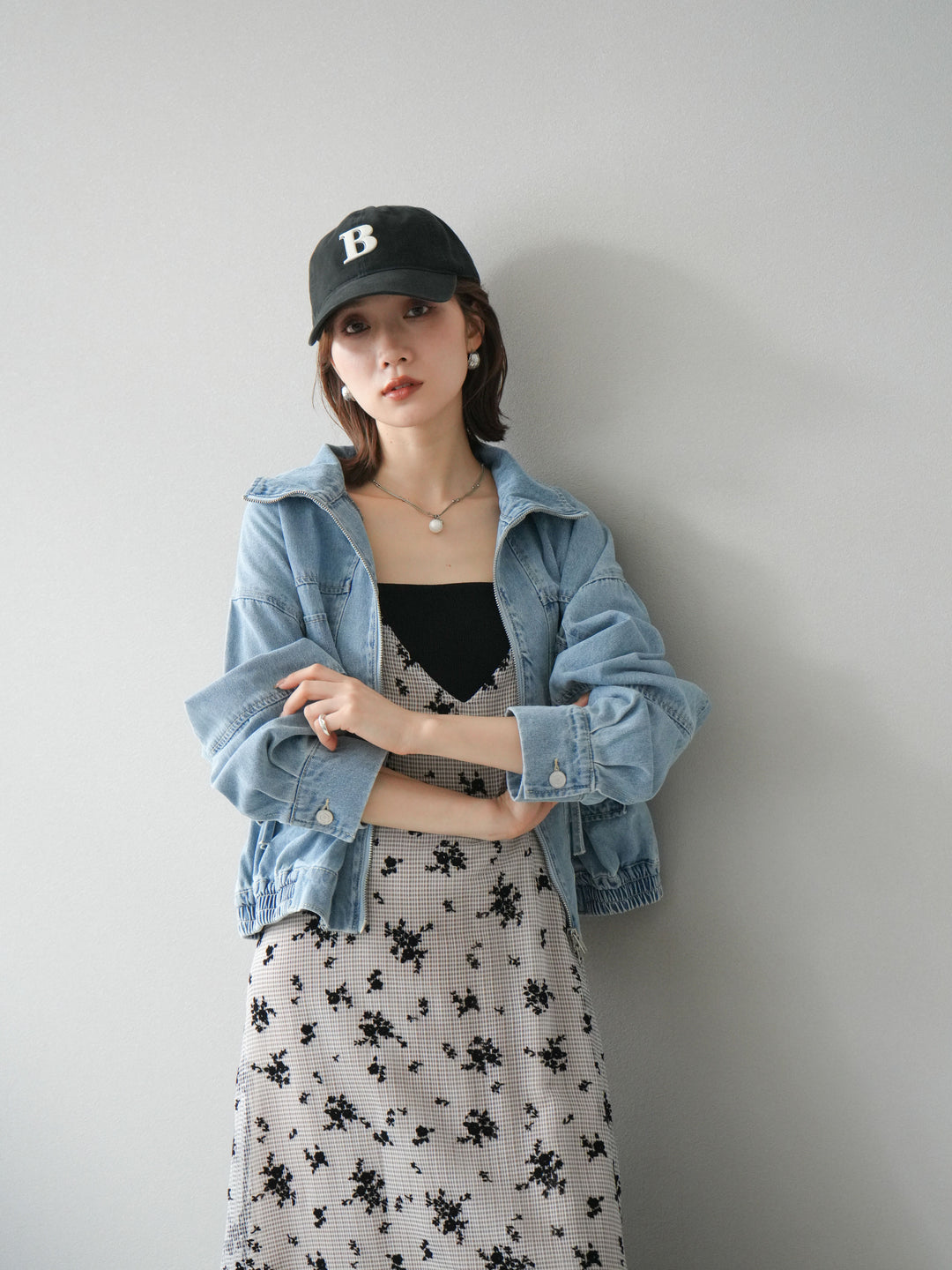 [予約]ZIPポケットデニムショートブルゾン/ブリーチ