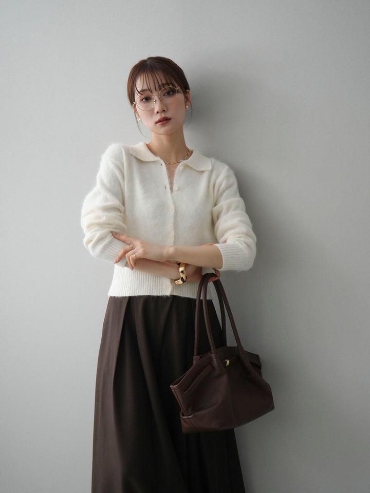 [予約]モヘア衿付きボタンプルオーバー/off