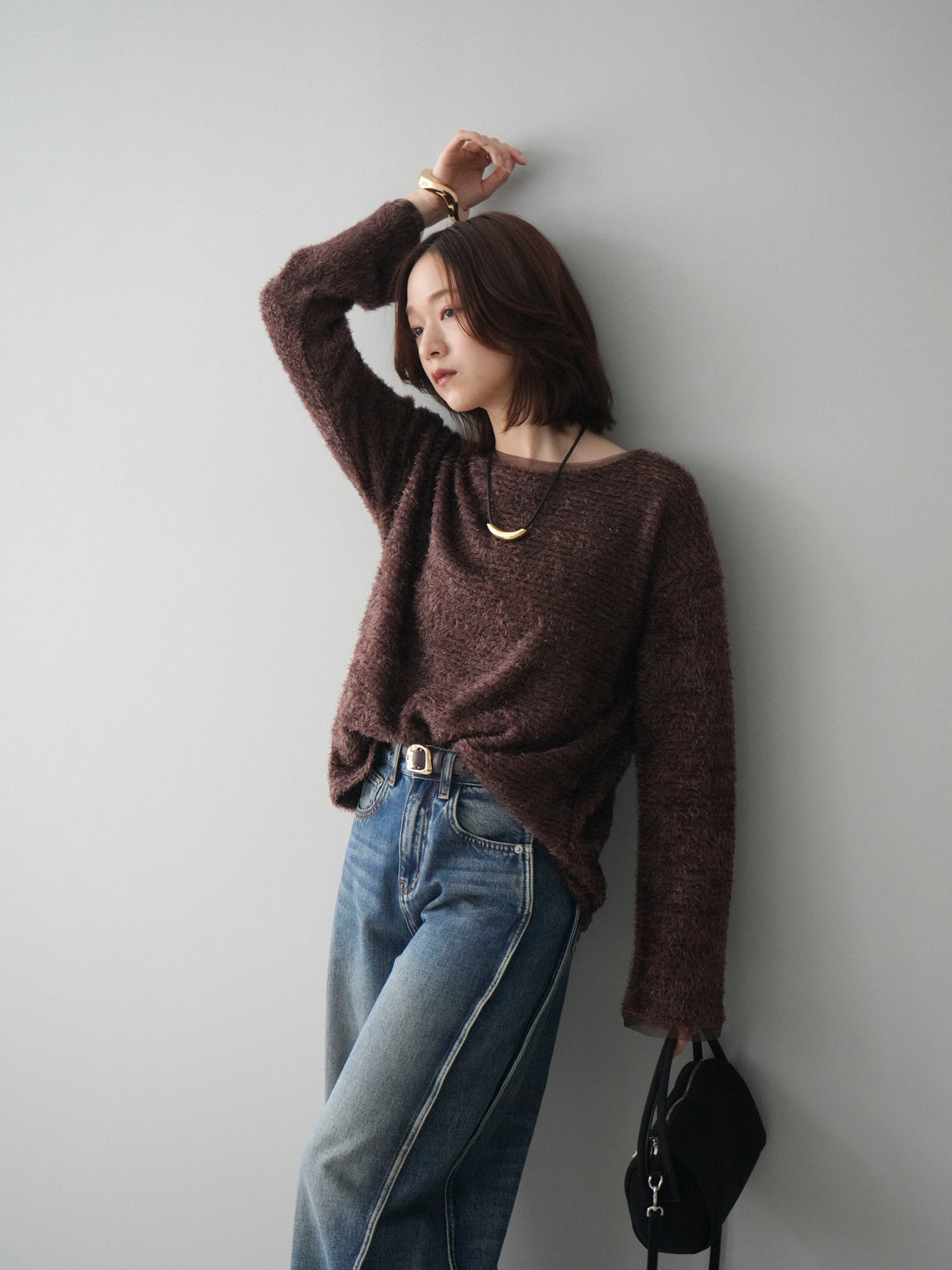 [SET]ラメシャギートップス+選べるアクセセット(2set)