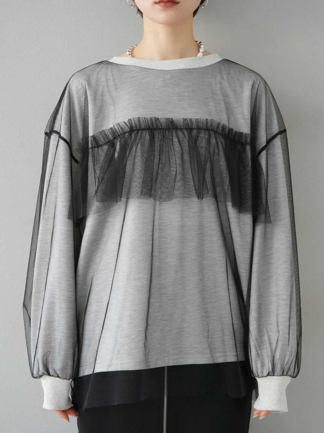 [Pre-order] Tulle Docking Sweat Pullover/Oatmeal