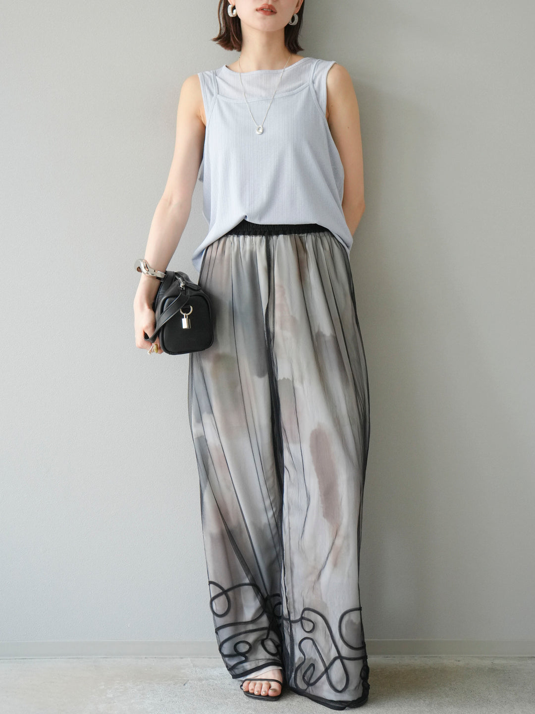 [予約]アイスタッチ2WAYデザインキャミタンク/ブルー