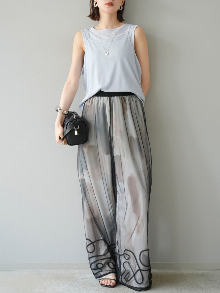 [予約]アイスタッチ2WAYデザインキャミタンク/ブルー