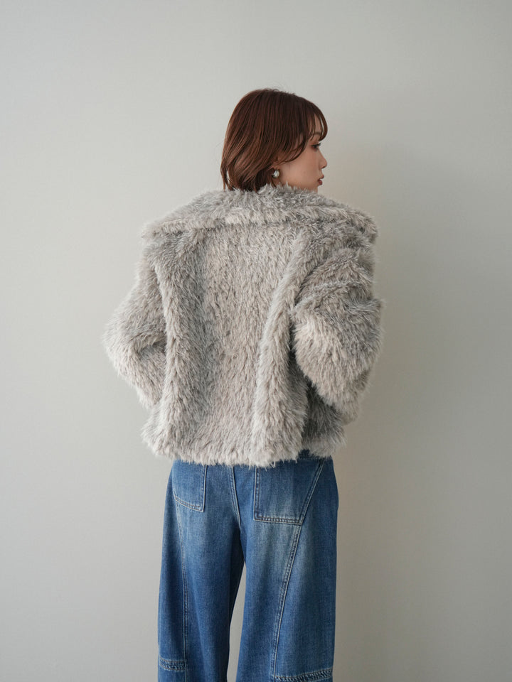 [SET]フェイクファー襟付きショートブルゾン+フェイクファー襟付きショートブルゾン(2set)