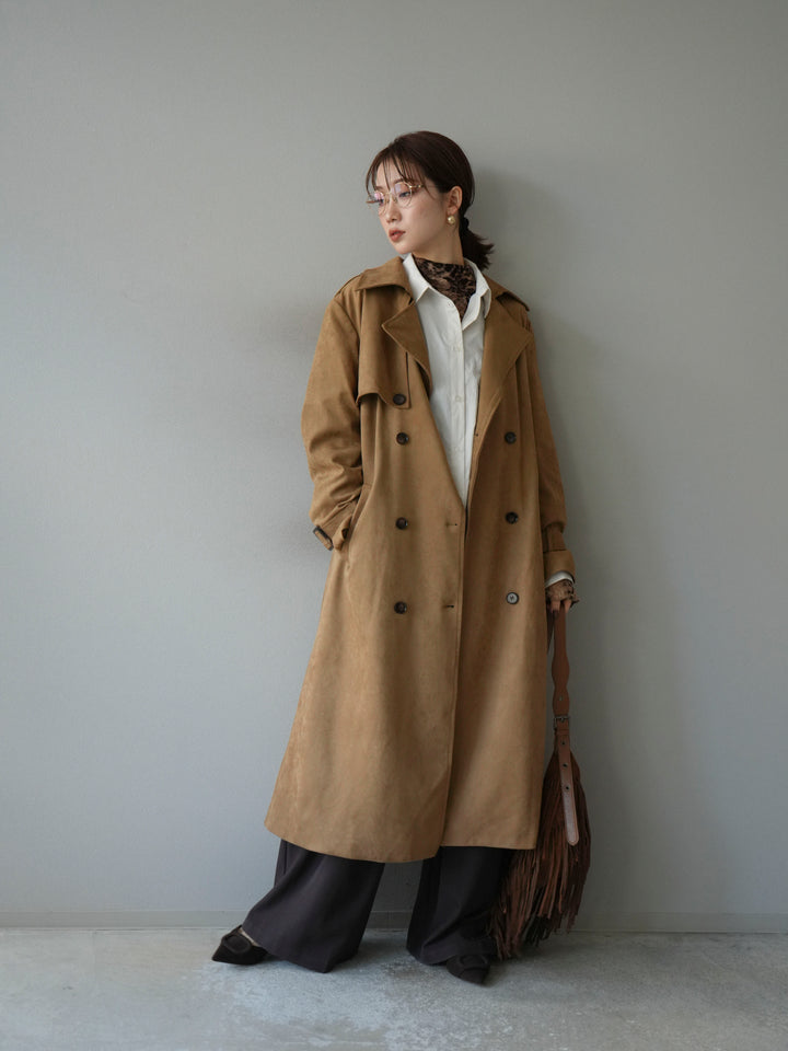 [予約]スエードトレンチコート/キャメル