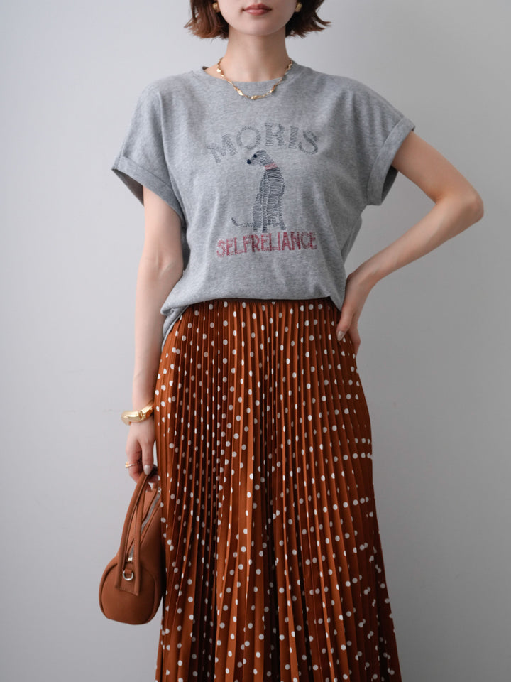 [予約]ドッグエンブロイダリーTEE/gray