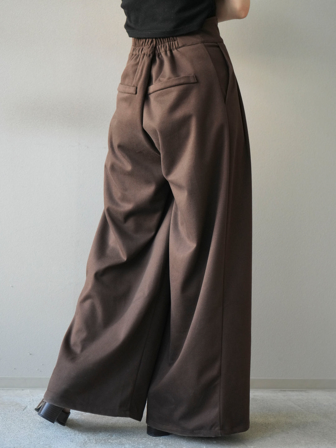 [予約]ウールタッチフロントジップパンツ/brown