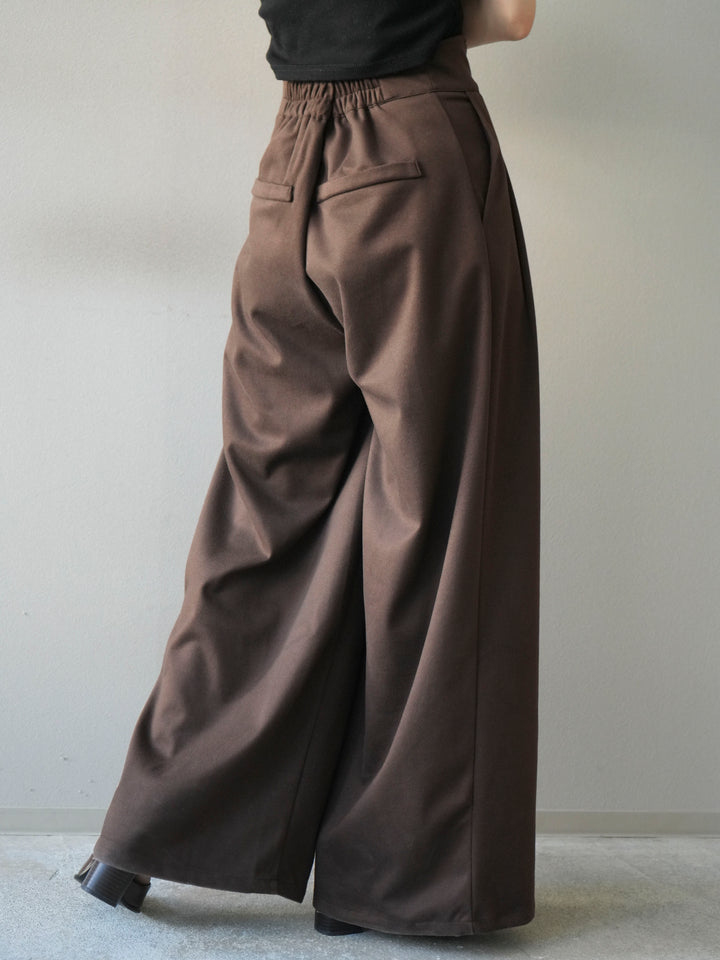 [予約]ウールタッチフロントジップパンツ/brown