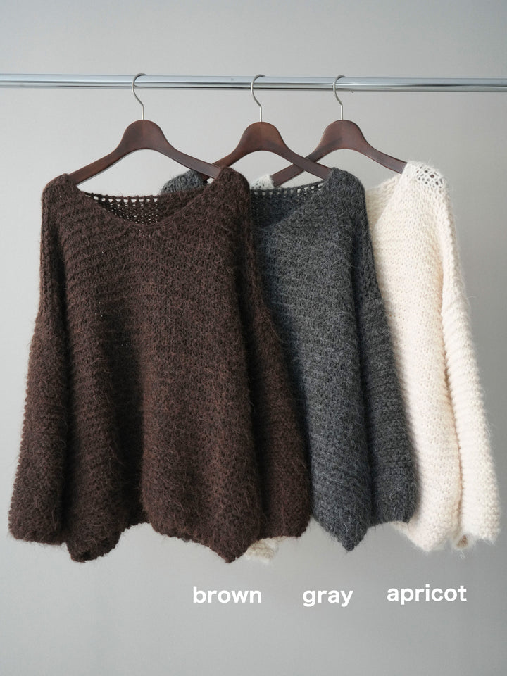 [SET]ワッフル編みシャギーニットプルオーバー+ワッフル編みシャギーニットプルオーバー(2set)