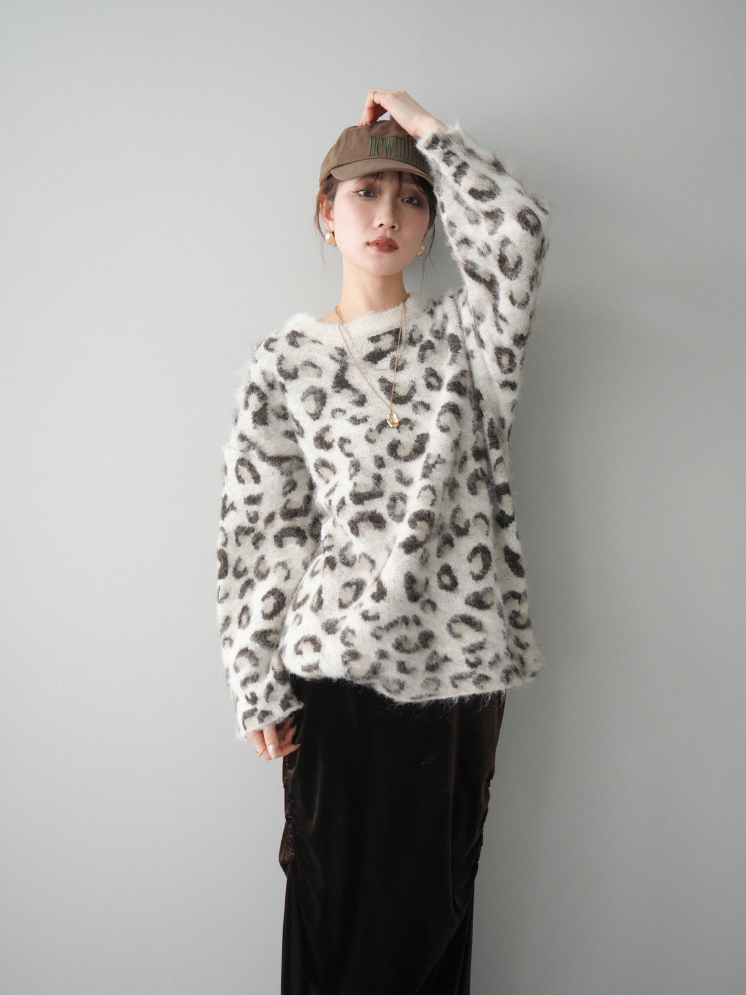 [SET]レオパードシャギーニットプルオーバー+レオパードシャギーニットプルオーバー(2set)