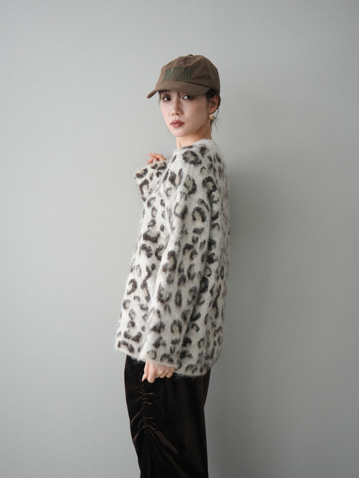 [SET]レオパードシャギーニットプルオーバー+レオパードシャギーニットプルオーバー(2set)