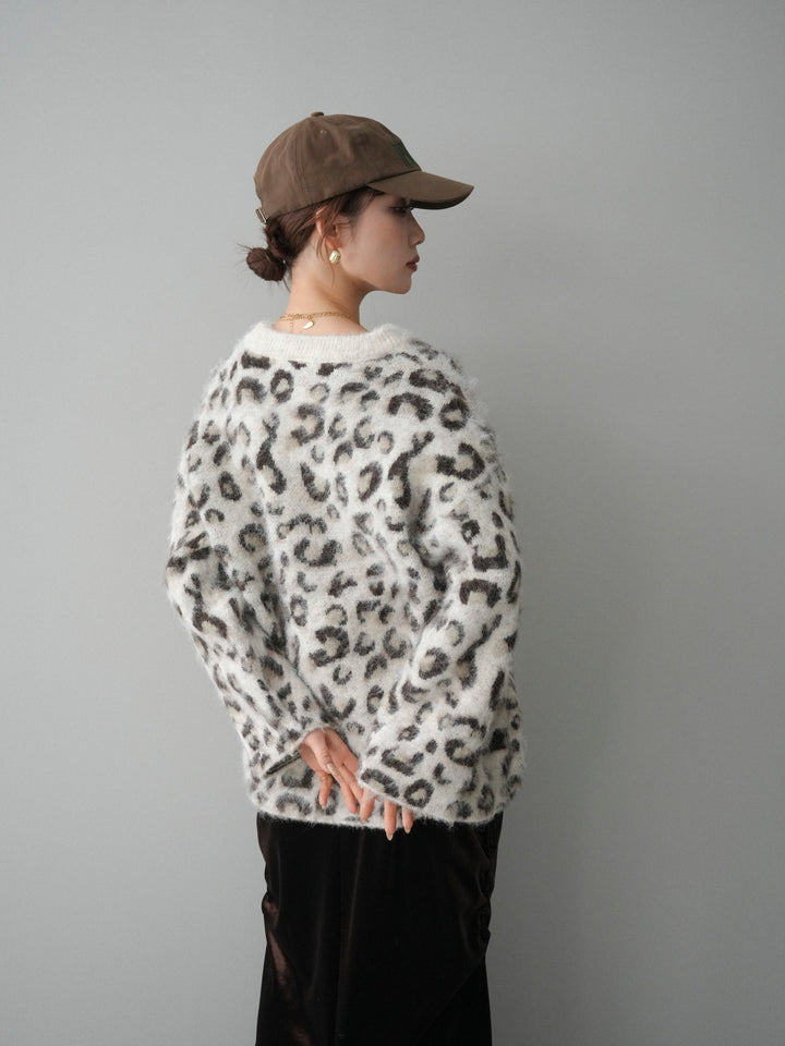 [SET]レオパードシャギーニットプルオーバー+レオパードシャギーニットプルオーバー(2set)