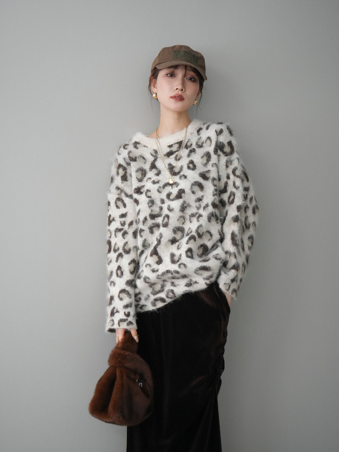 [SET]レオパードシャギーニットプルオーバー+レオパードシャギーニットプルオーバー(2set)