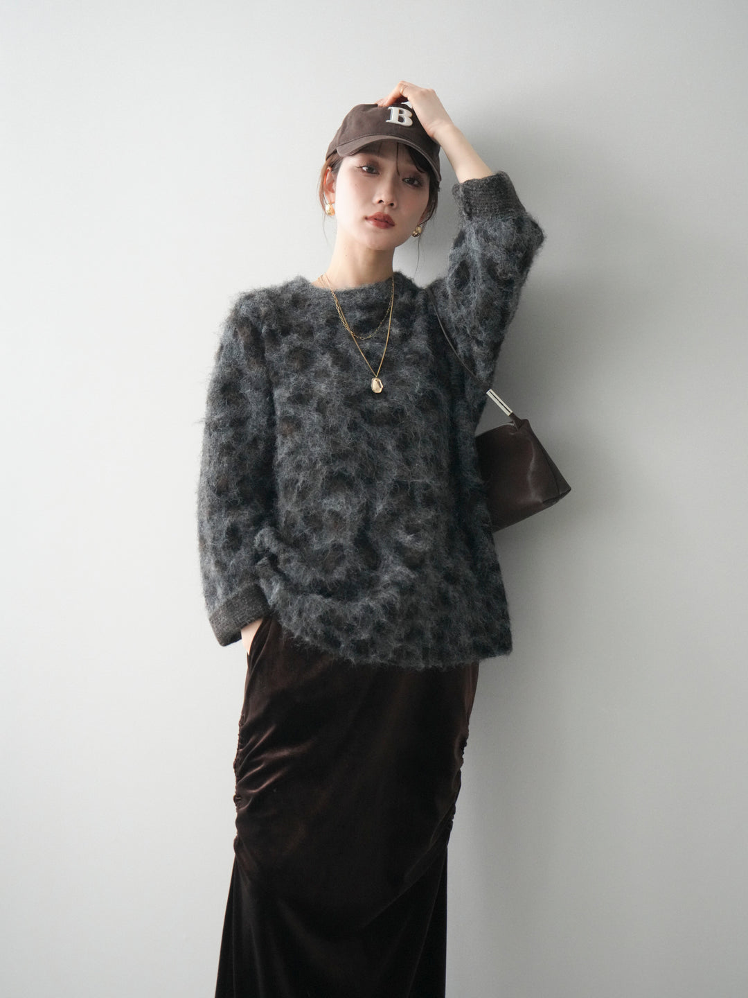 [SET]レオパードシャギーニットプルオーバー+レオパードシャギーニットプルオーバー(2set)