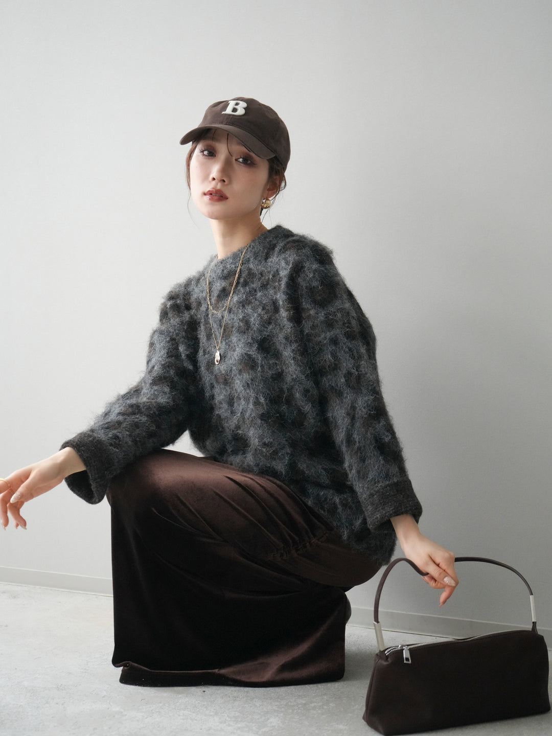 [SET]レオパードシャギーニットプルオーバー+レオパードシャギーニットプルオーバー(2set)