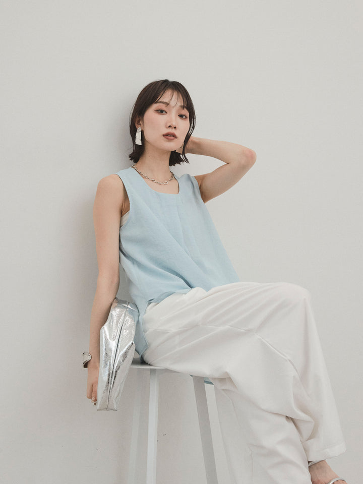 [SET] 透視褶皺不對稱襯衫 + 透視褶皺不對稱襯衫 (2 件套)