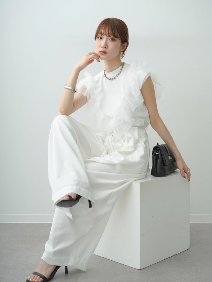 [SET]マルチwayフリルフレンチTEE+選べるアクセセット(2set)