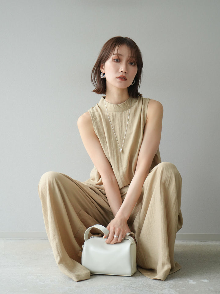 [SET]ホルターネックバックスリットブラウス＆スーパーワイドパンツSET UP(2set)