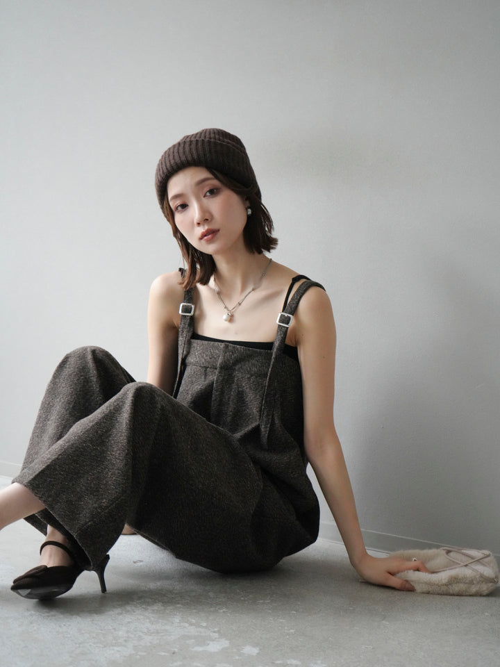 [予約]ツイードベアサロペット/ブラウン