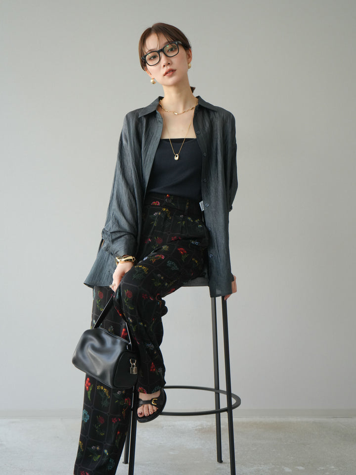 [予約]ワッシャーシャイニーシャツ/グレー