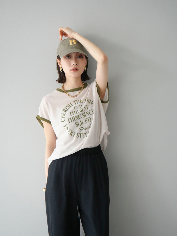 [SET]シアーフライス ロゴプリントT +コード刺繍チュールレイヤードパンツ(2set)