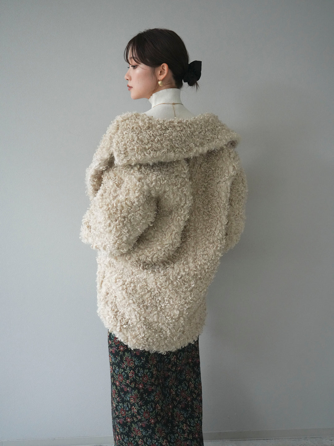 [予約]プードルファーダブルミドルコート/ivory