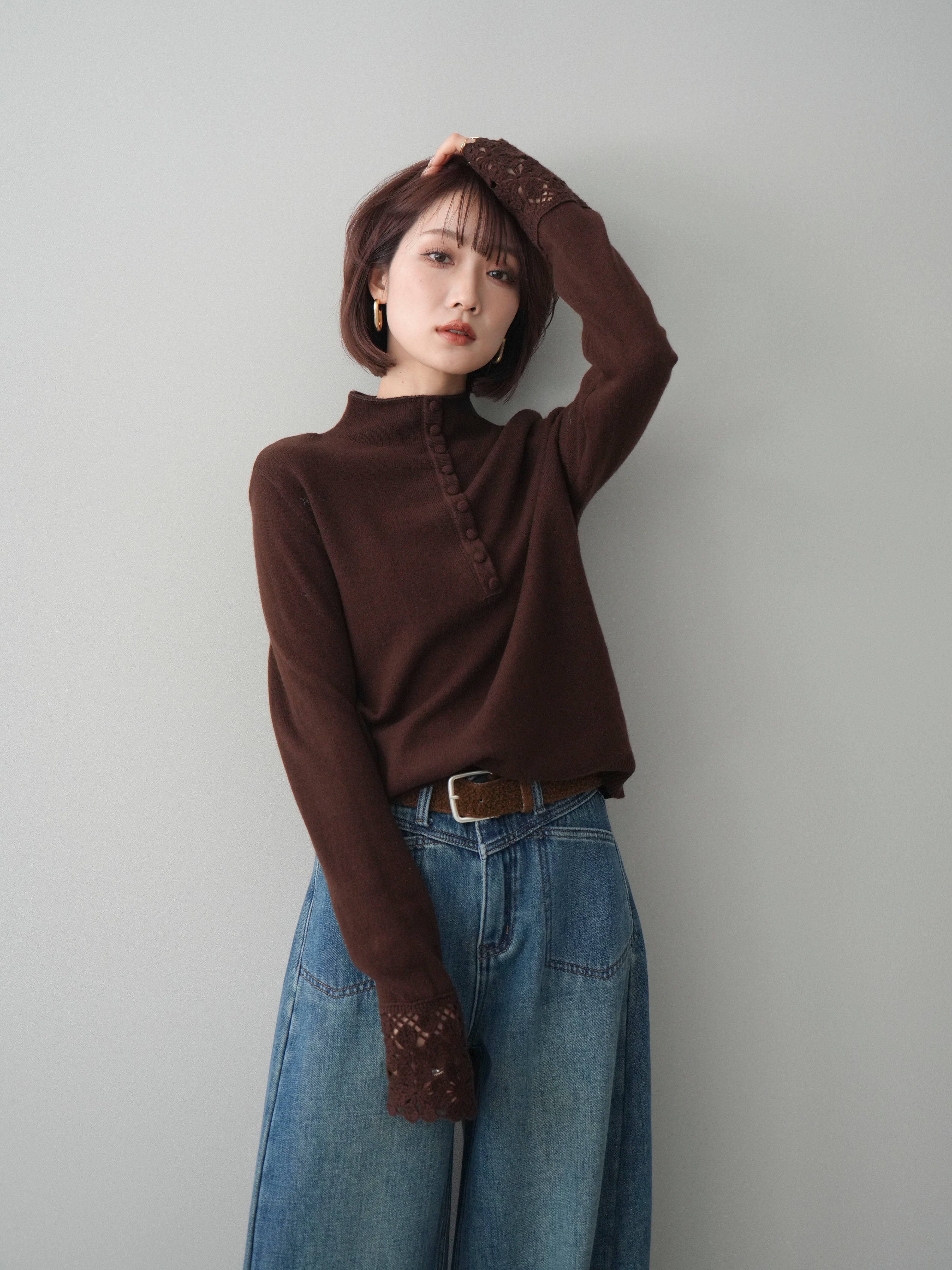 Paloma Wool ブラウン　薄手ニット長袖トップス Paloma wool ブラウンニット P.W.89 ジップアップ S - メルカリ