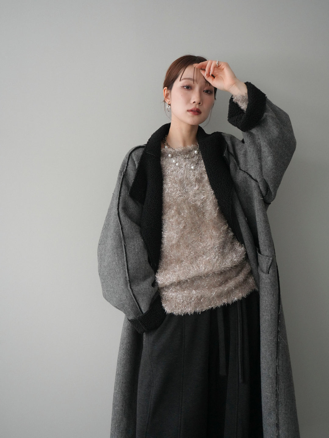 [予約]アウトシーム裏ボアコート/gray